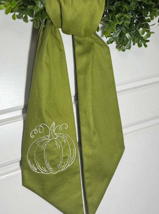 Chartreuse Pumpkin Wreath Sash