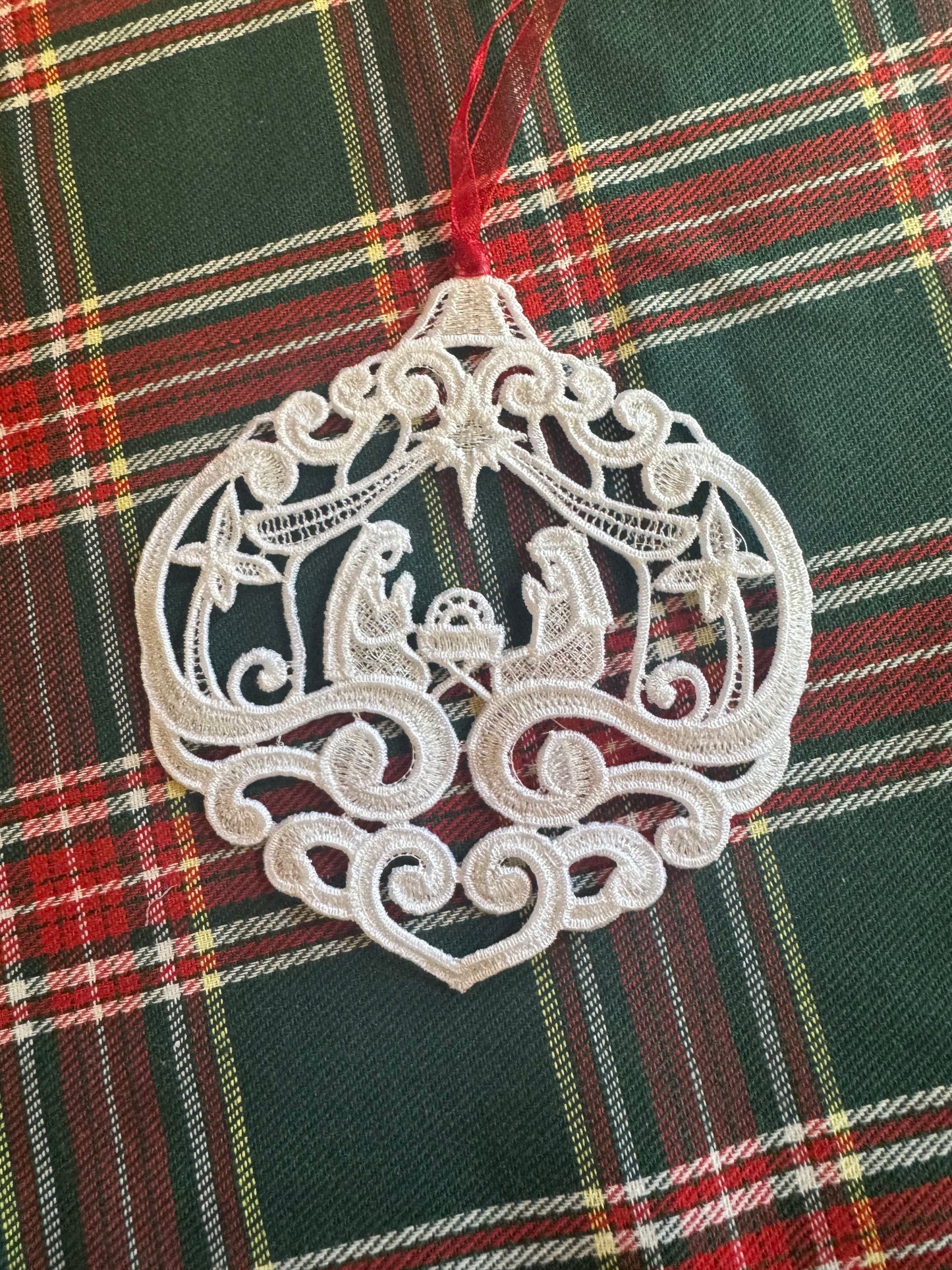 Round Nativity Ornament